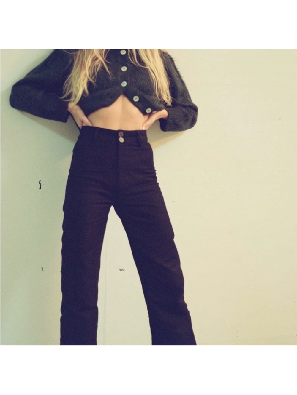 Maria Stanley Luna High-Waisted Black Straight-Leg Pants